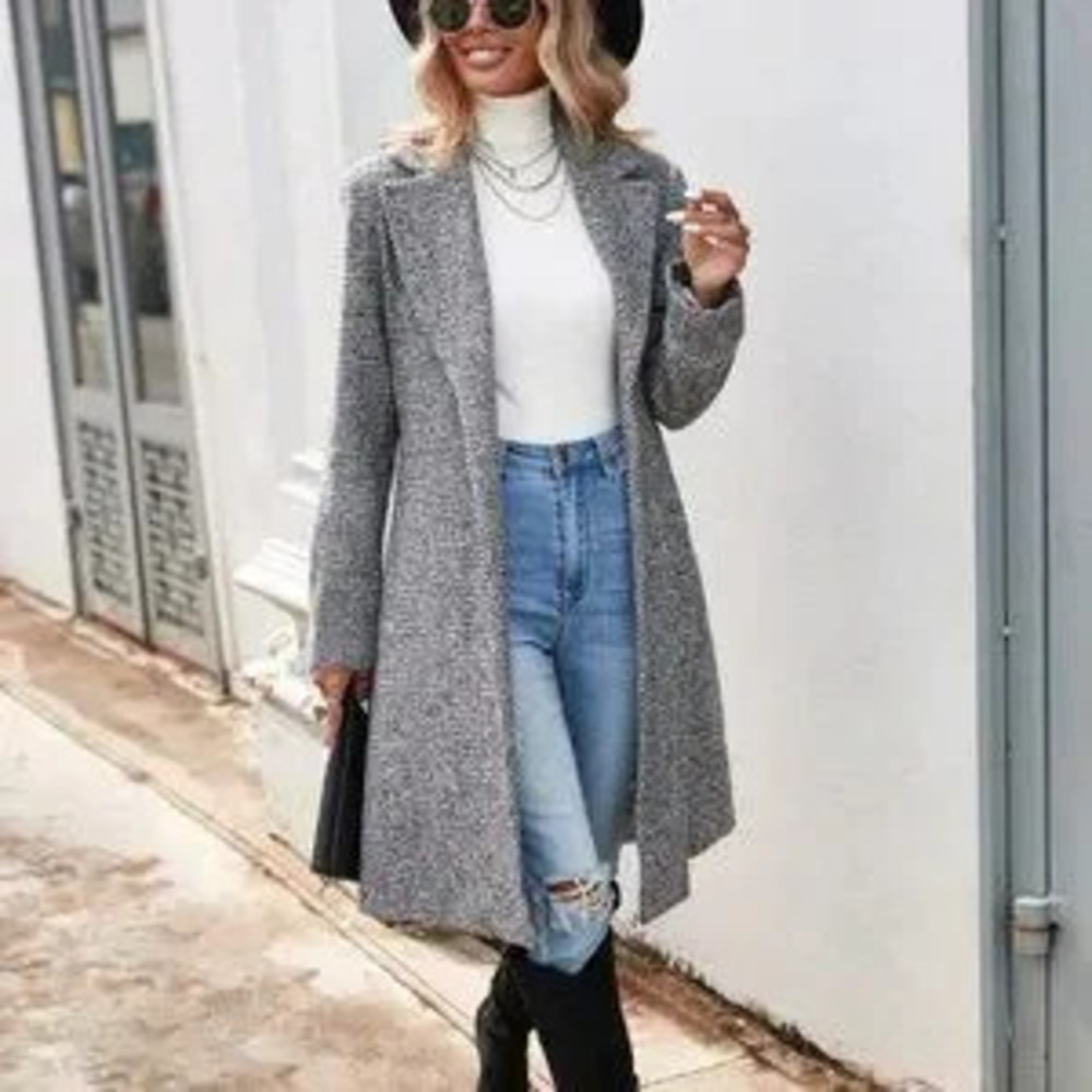 ZARA Chic open front herringbone jacket Overcoat